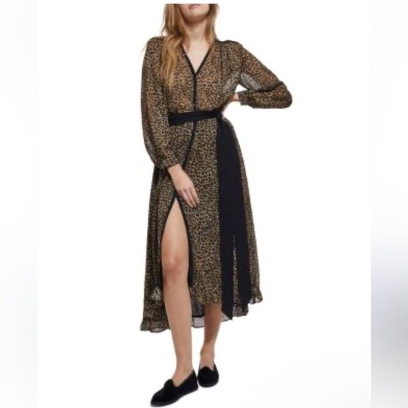 $450 The Kooples Petit Leo Classic Leopard print Dress NWT - Picture 1 of 14
